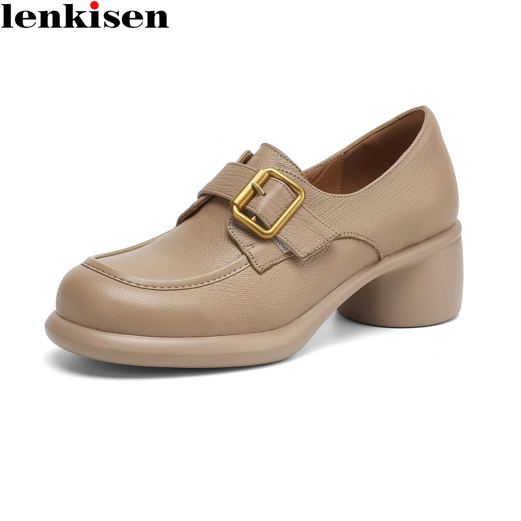 Streetwear Brand Belts - Lenkisen Sheep Leather Round Toe Med