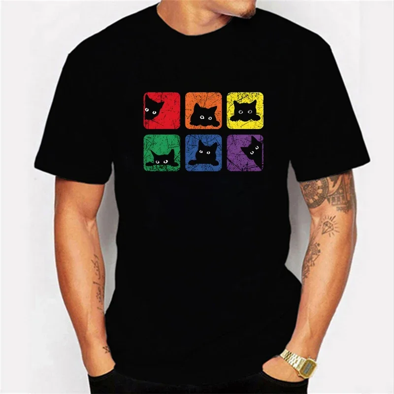 Short Sleeve Tees Men's T-shir - Streetwear Brand Cat review and price