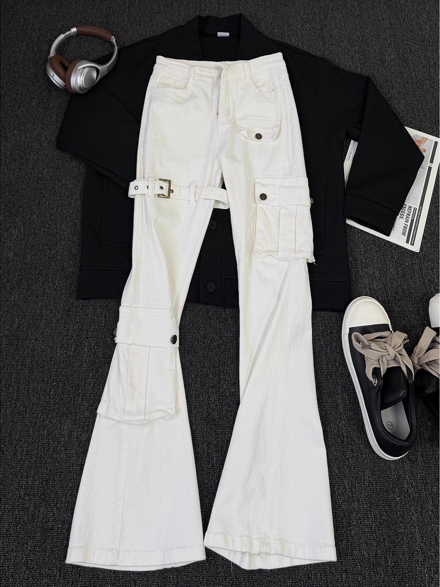 White Belted Vibe Men's Jeans  - Streetwear Brand Belts review and price