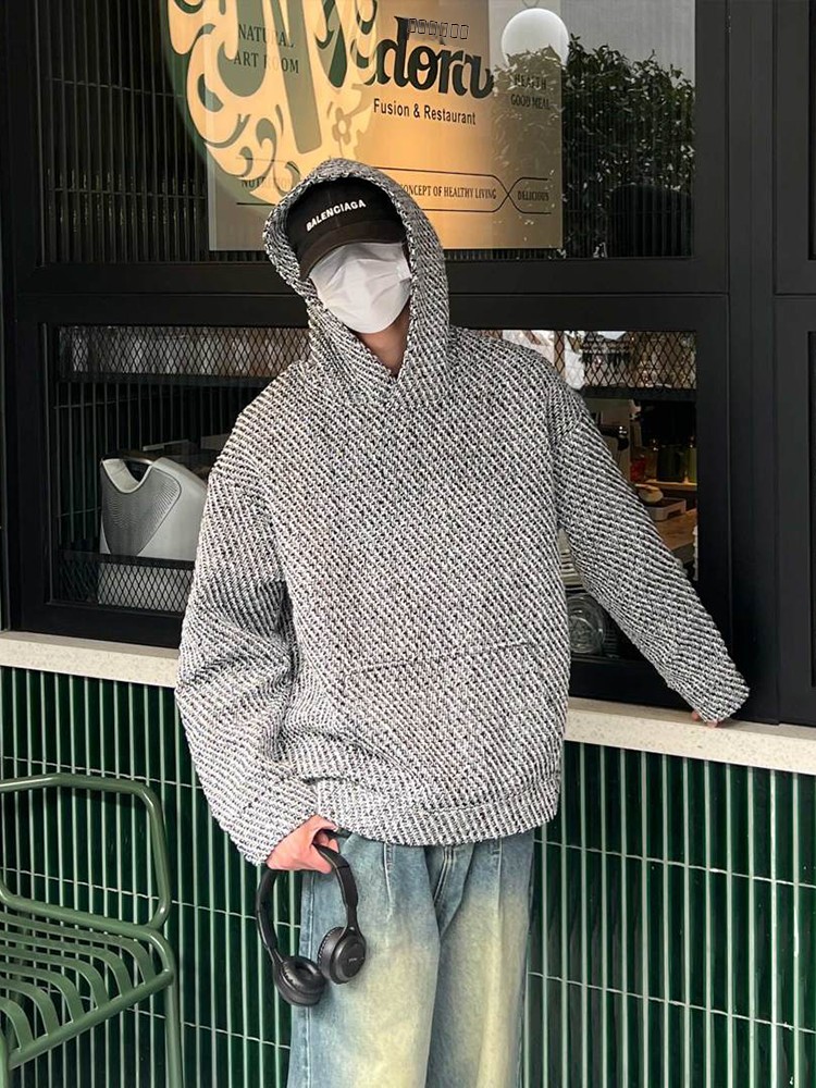 American Retro Knitted Hoodie  - Streetwear Brand With Flowers review and price