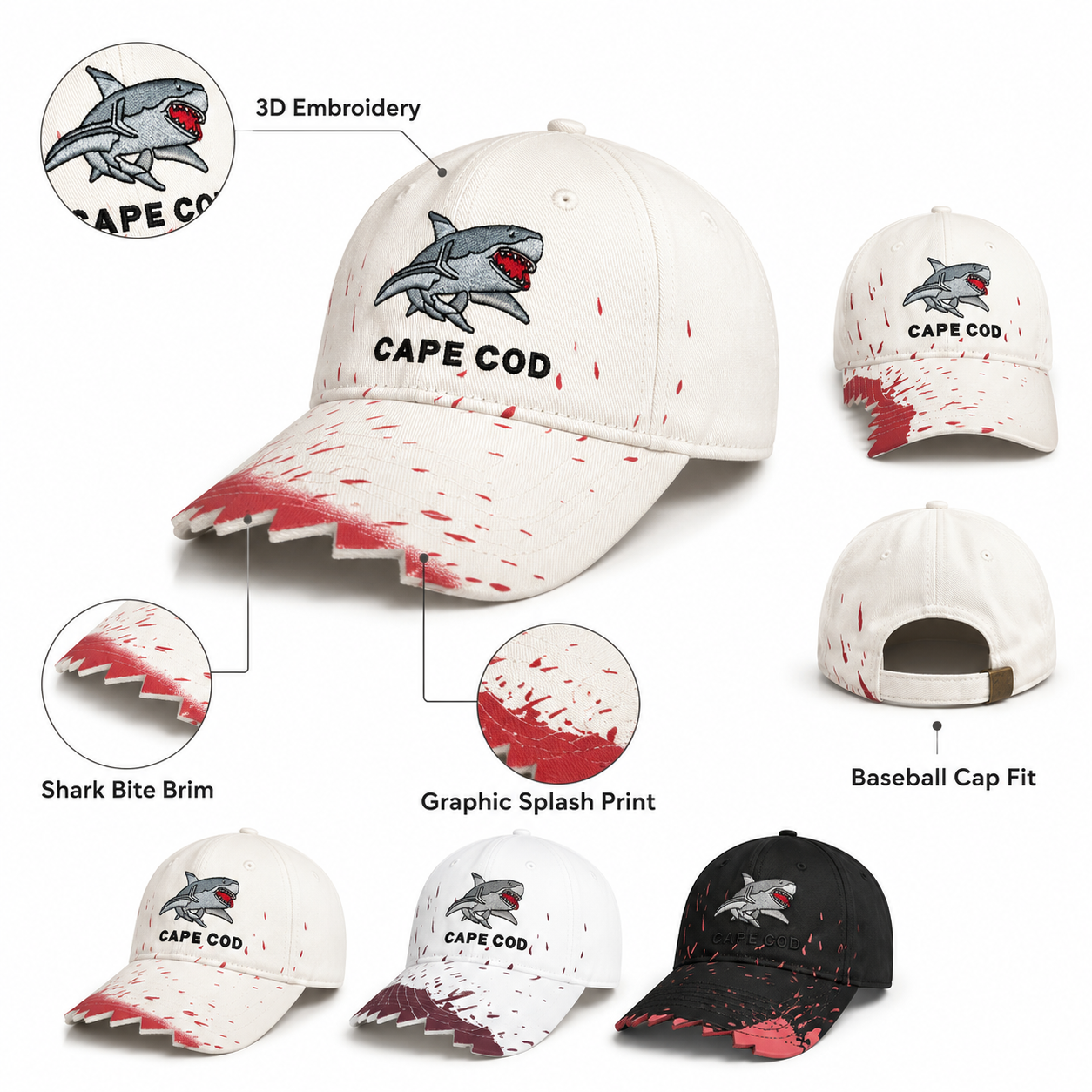 Streetwear Shark Embroidery Ba - Streetwear Brand Beanie review and price