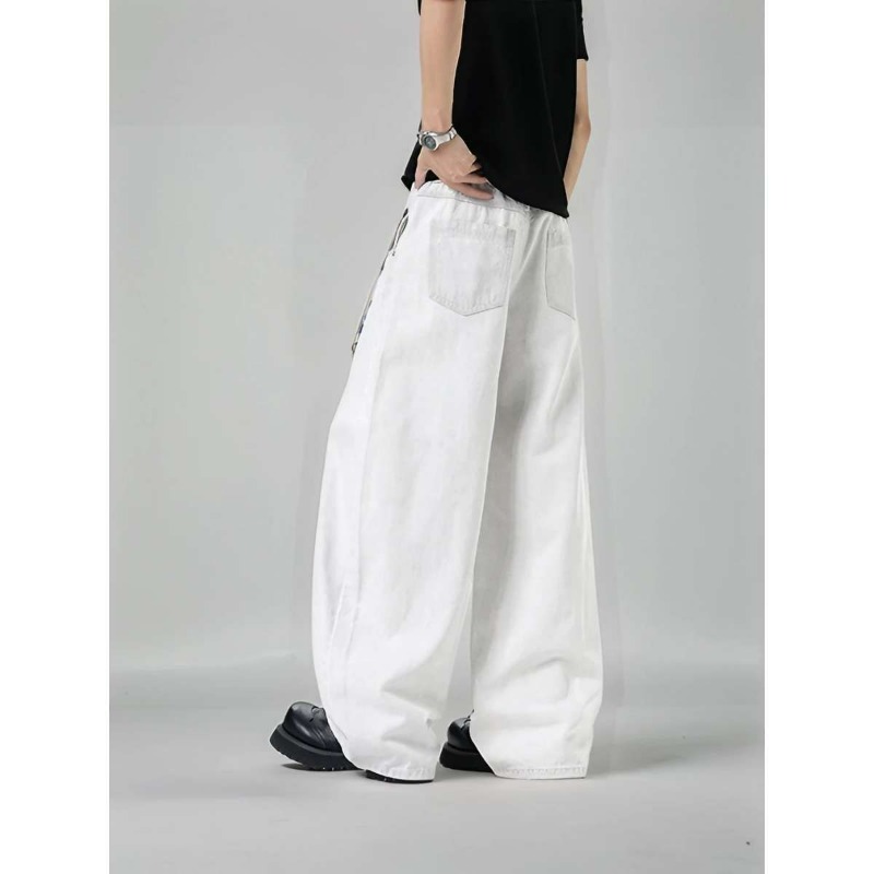 Men's Loose Wide Leg Plaid Pan - Streetwear Brand For Men review and price